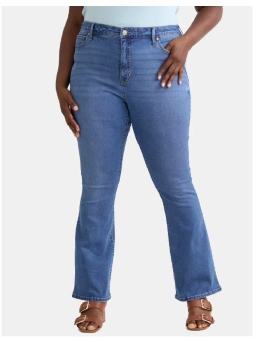 Talbots Barely Bootcut Jeans Womens Size 16W Blue Medium Wash